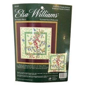 Elsa Williams Counted‎ Cross Stitch Butterfly Bells Kit 02185 Floral Multicolor